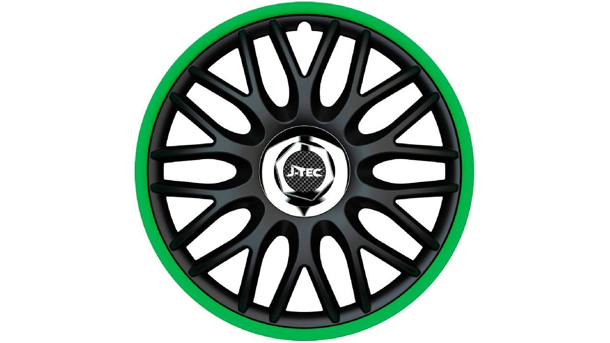 Enjoliveur+J-Tec+Orden+R+14+pouces+noir%2Fvert+%2B+anneau+chrom%C3%A9+%28%C3%A0+l%27unit%C3%A9%29